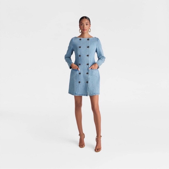 KBB Dresses & Skirts - NWT KBB by KAHLANA Women's Denim 'The Tuxedo Mini Dress' - Vintage Wash 6